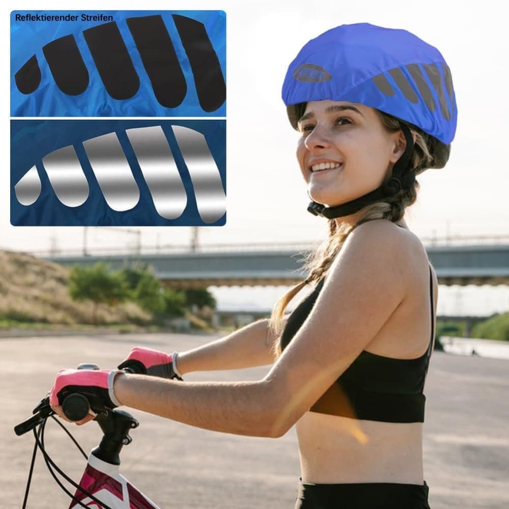 Reflective Bicycle Helmet Cover, Universal Wind and Water Resistant, Compatible with All Bikes, Orange - Image 6