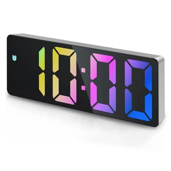 6.7 Inch LED Alarm Clock with Dimmable Display and Temperature, Large Electronic Digital Clock - Image 1