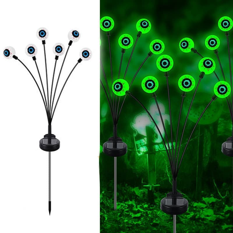 1-Pack Solar Powered Halloween Eye Lights for Garden and Patio Decoration, 1/4, Green - Image 1
