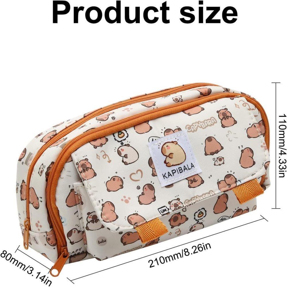 50 Pens Pencil Case Capybara, Multifunctional Polyester Compartment - Image 2