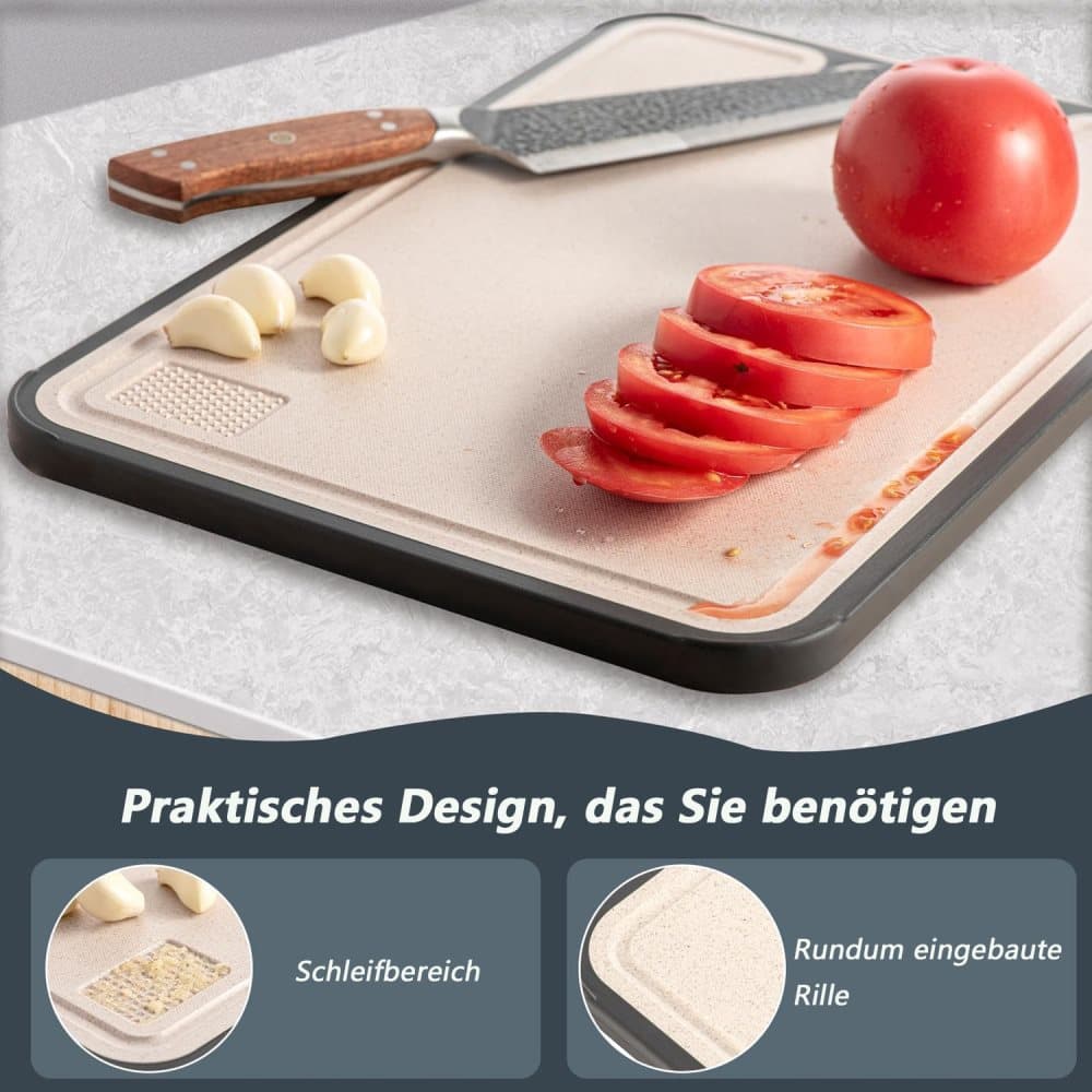 Reversible Cutting Board Titanium PP or Stainless Steel PP, Food Grade Non-Slip Durable Multifunctional, SZ1 - Image 2