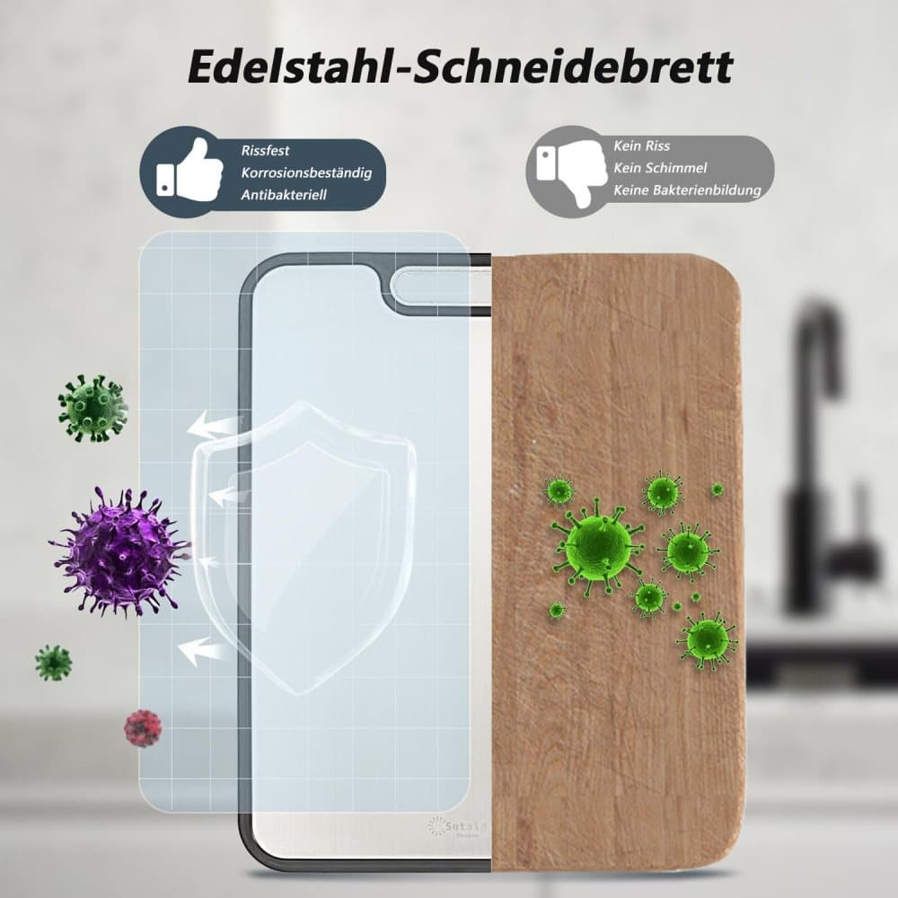 Reversible Cutting Board Titanium PP or Stainless Steel PP, Food Grade Non-Slip Durable Multifunctional, SZ1 - Image 4