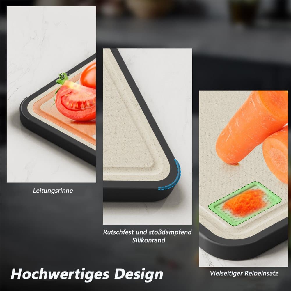 Reversible Cutting Board Titanium PP or Stainless Steel PP, Food Grade Non-Slip Durable Multifunctional, SZ1 - Image 8