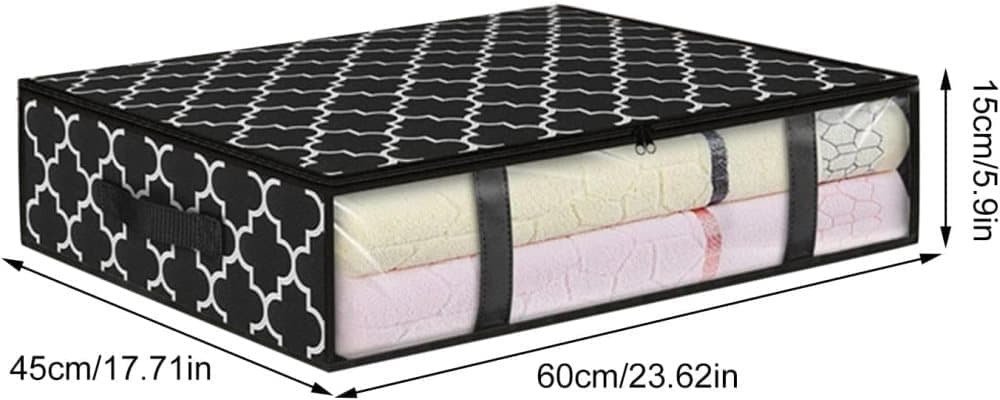 2-Pack Foldable Storage Boxes for Clothes and Blankets, Under-Bed Drawers, Multifunctional Organizer, Black - Image 8