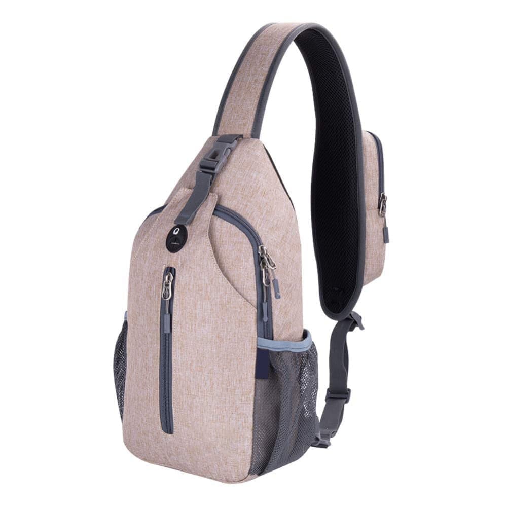 1 Crossbody Chest Backpack with Headphone Jack, Multifunctional Unisex Shoulder Bag for Hiking Travel Climbing, Pink - Image 1