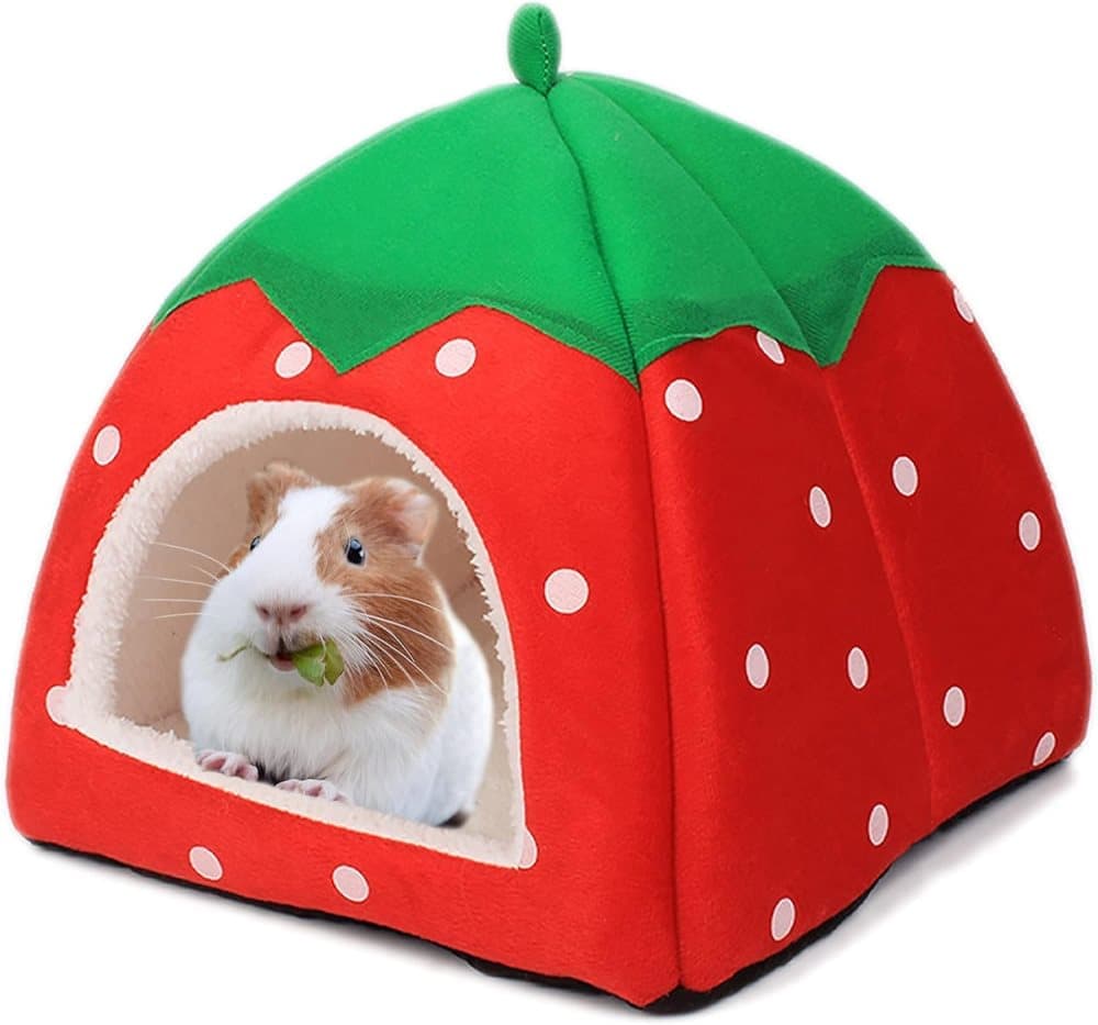 Guinea Pig and Rabbit House, Small Animal Bed for Sleep Play Rest, Compatible with Smultron Pet, 31 x 31 x 33cm - Image 1