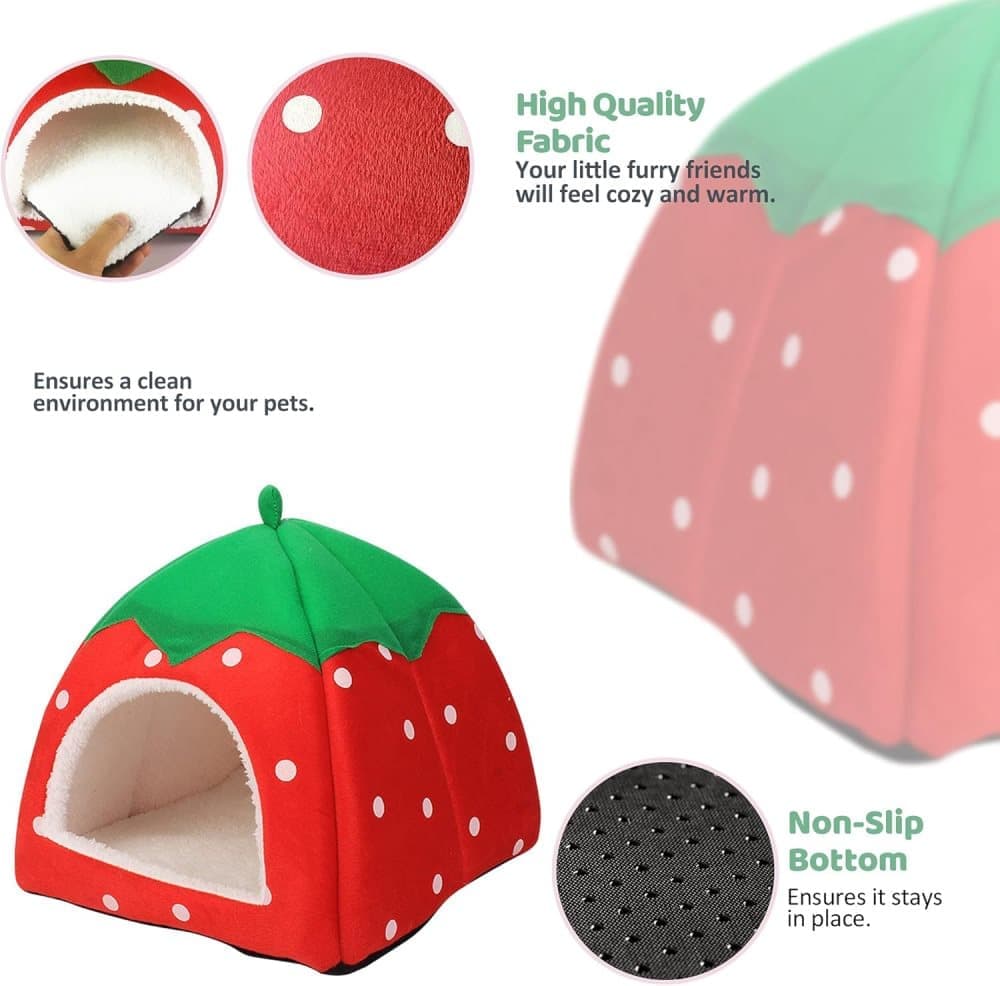 Guinea Pig and Rabbit House, Small Animal Bed for Sleep Play Rest, Compatible with Smultron Pet, 31 x 31 x 33cm - Image 3