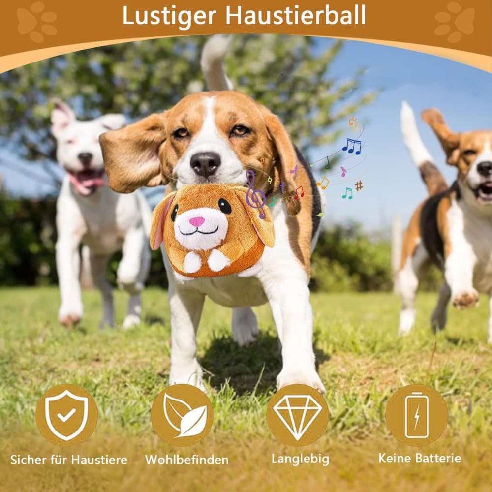 Interactive Plush Dog Toy for Training and Play, Durable Ball Design - Image 3