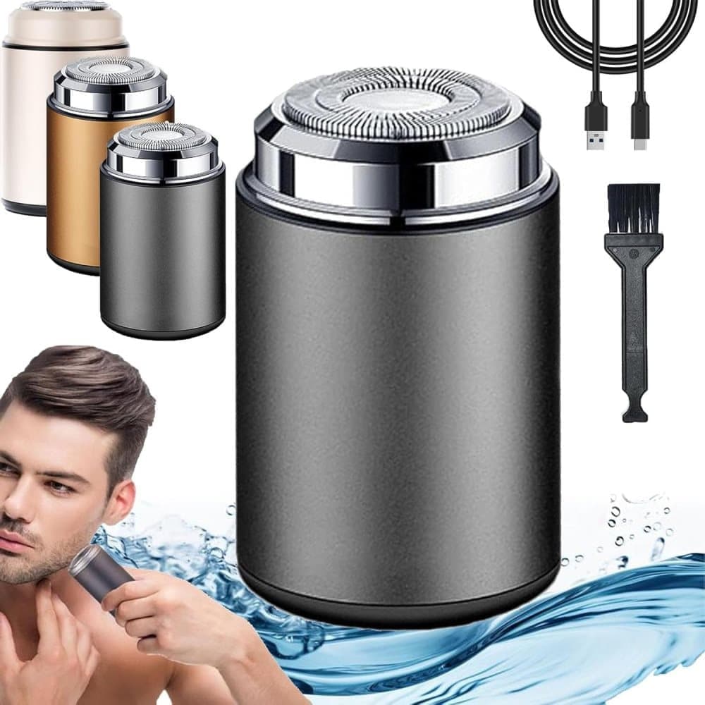 Electric Shaver Mini for Men, Travel & Everyday Use, Compatible with Braun, Gray - Image 1