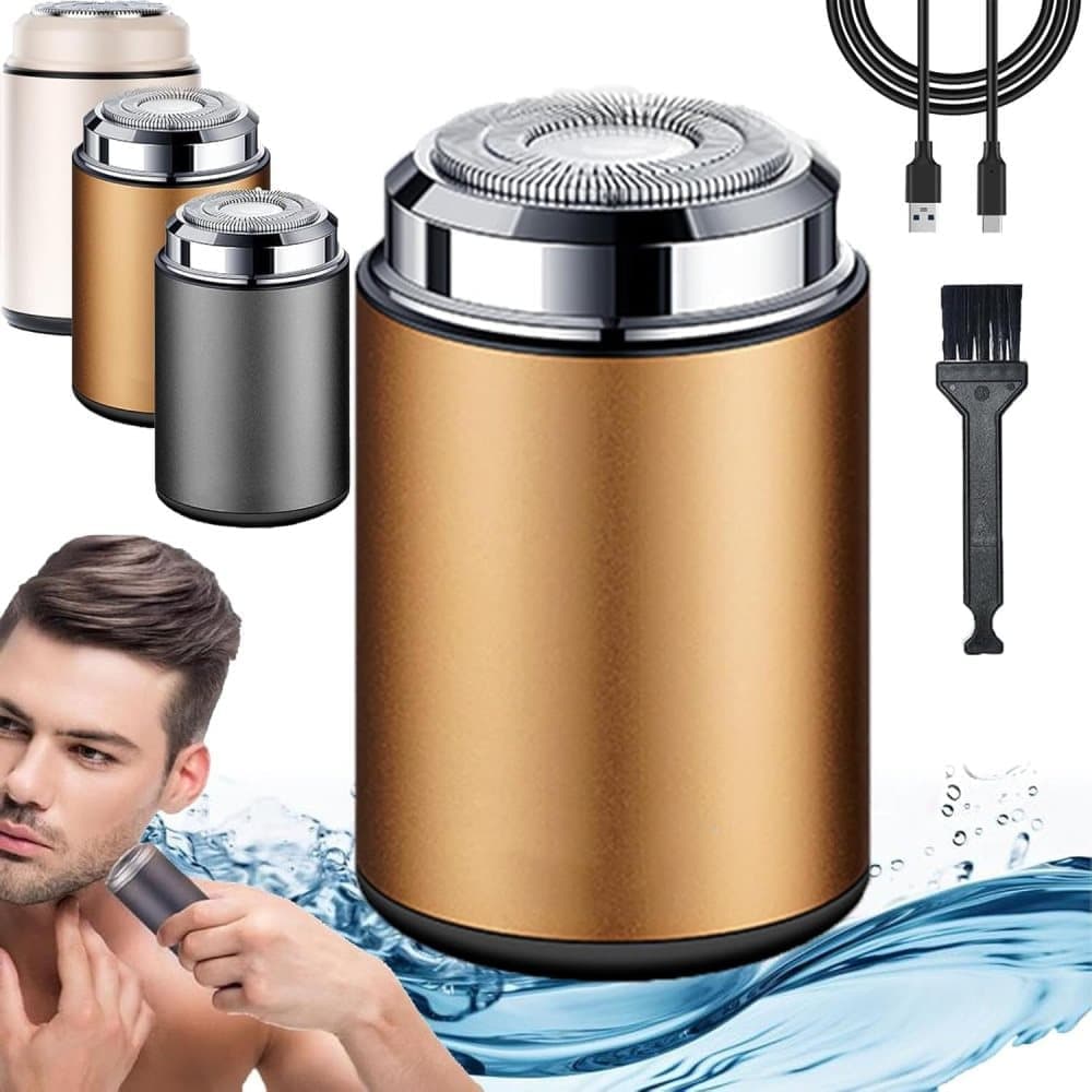 Braun Compatible Electric Shaver Mini for Men, Travel and Everyday Use, Gold - Image 1