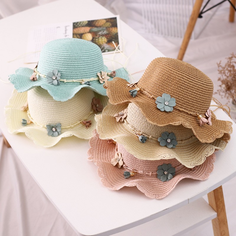 Girls Straw Hat and Shoulder Bag Set for Summer Beach Travel Outdoor Play, Khaki - Image 3