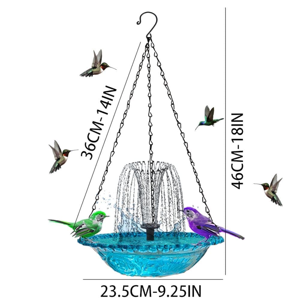 Solar Powered Bird Bath Fountain for Garden and Outdoors, Automatic Water Feature, Decorative Bird Waterer, Purple - Image 2