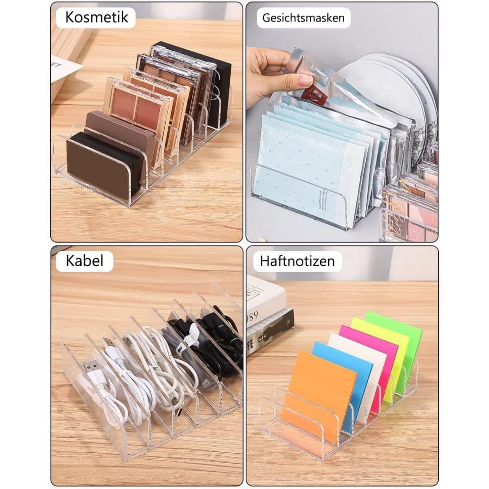 2-Pack Acrylic Makeup Organizer with 7 Compartments for Eyeshadow, 17×12.5×4cm, Perfect for Vanity and Dressing Tables - Image 5