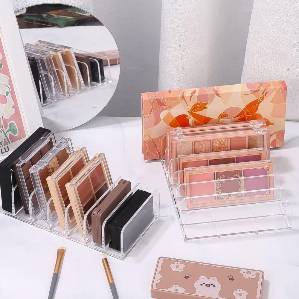 2-Pack Acrylic Makeup Organizer with 7 Compartments for Eyeshadow, 17×12.5×4cm, Perfect for Vanity and Dressing Tables - Image 7