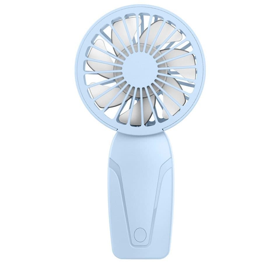 Portable Mini Hand Fan USB Rechargeable with 3 Speeds, Quiet Handheld Fan, Blue - Image 1