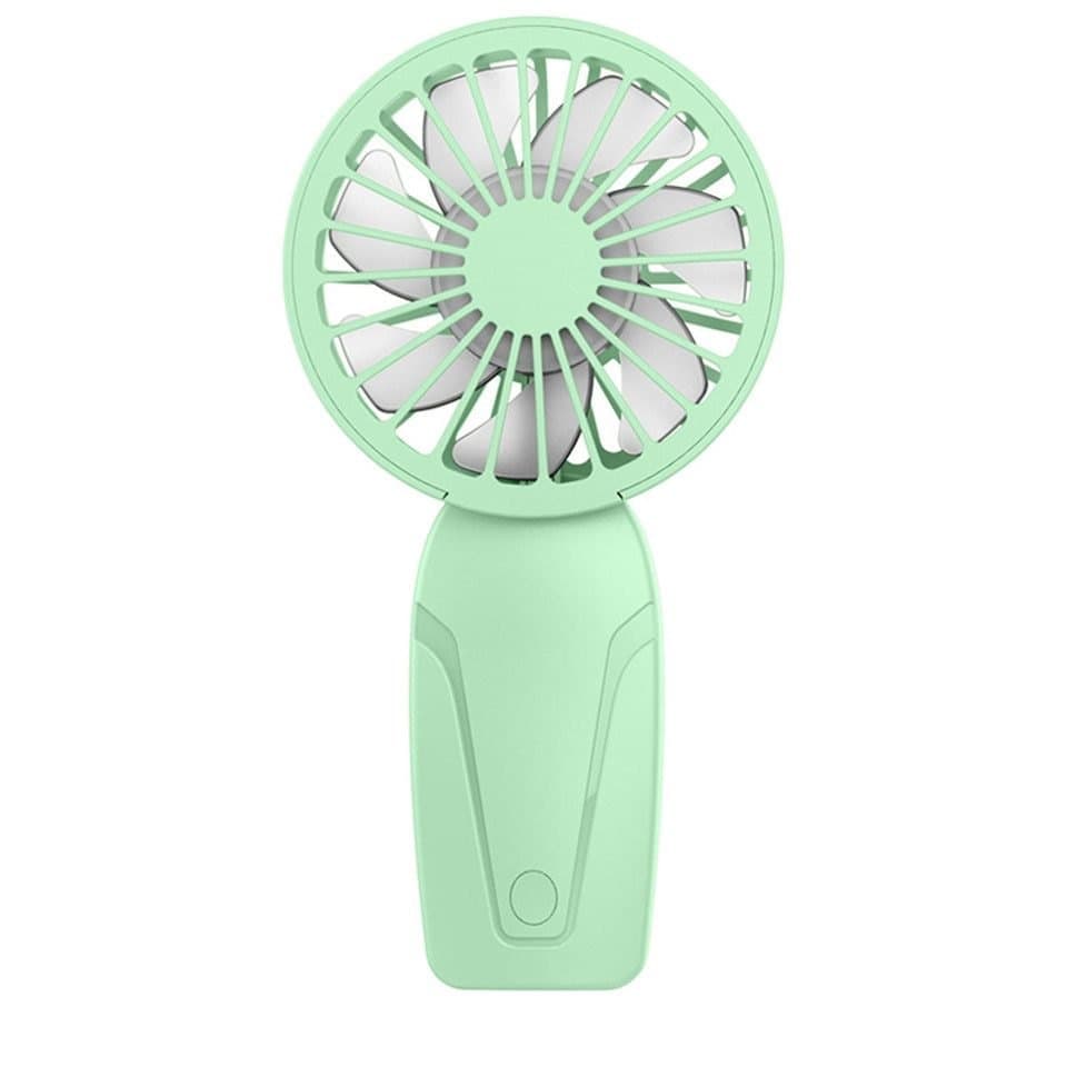 Portable Mini Hand Fan USB Rechargeable with 3 Speeds, Quiet Handheld Fan, Green - Image 1