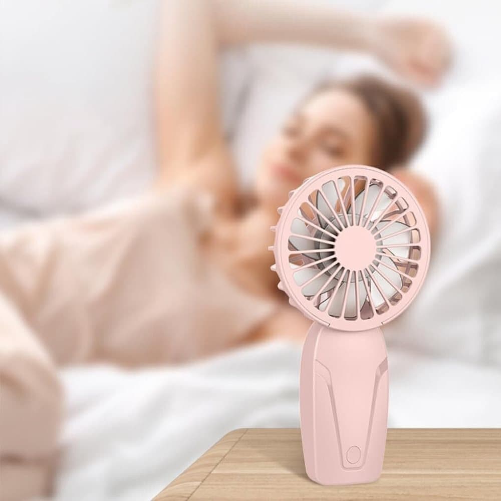 Portable Mini Hand Fan USB Rechargeable with 3 Speeds, Quiet Handheld Fan, White - Image 6