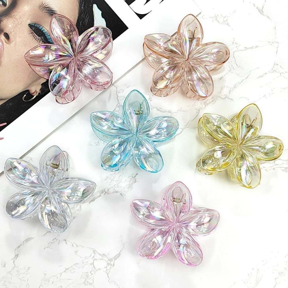 6-Pack Non-Slip Flower Hair Clips, with Flowers - Image 4