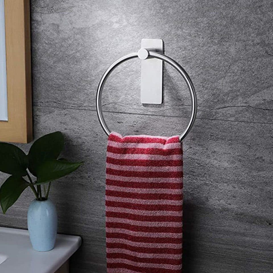 Stainless Steel Towel Rack Drill-Free Assembly Durable Modern Bathroom Organizer, Silver - Image 2