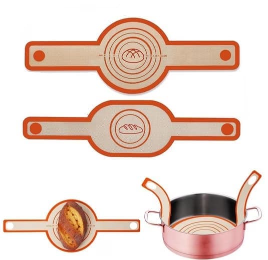 2-Pack Nonstick Silicone Baking Mat with Long Handles, Red - Image 1