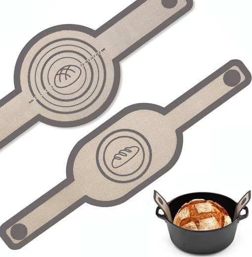 2-Pack Nonstick Silicone Baking Mat with Long Handles, Gray - Image 1