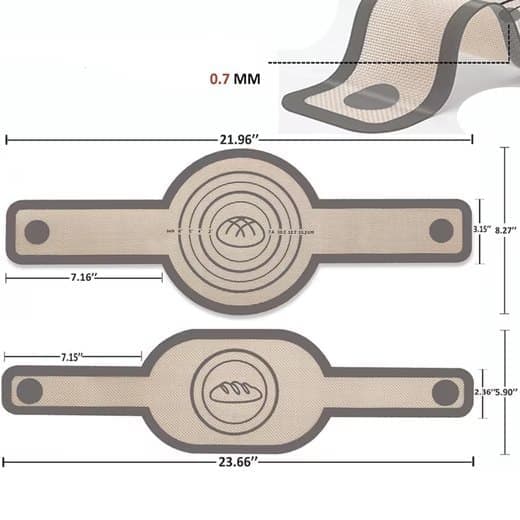 2-Pack Nonstick Silicone Baking Mat with Long Handles, Gray - Image 2