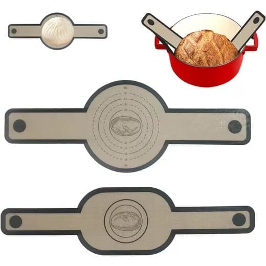 2-Pack Nonstick Silicone Baking Mat with Long Handles, Gray - Image 6