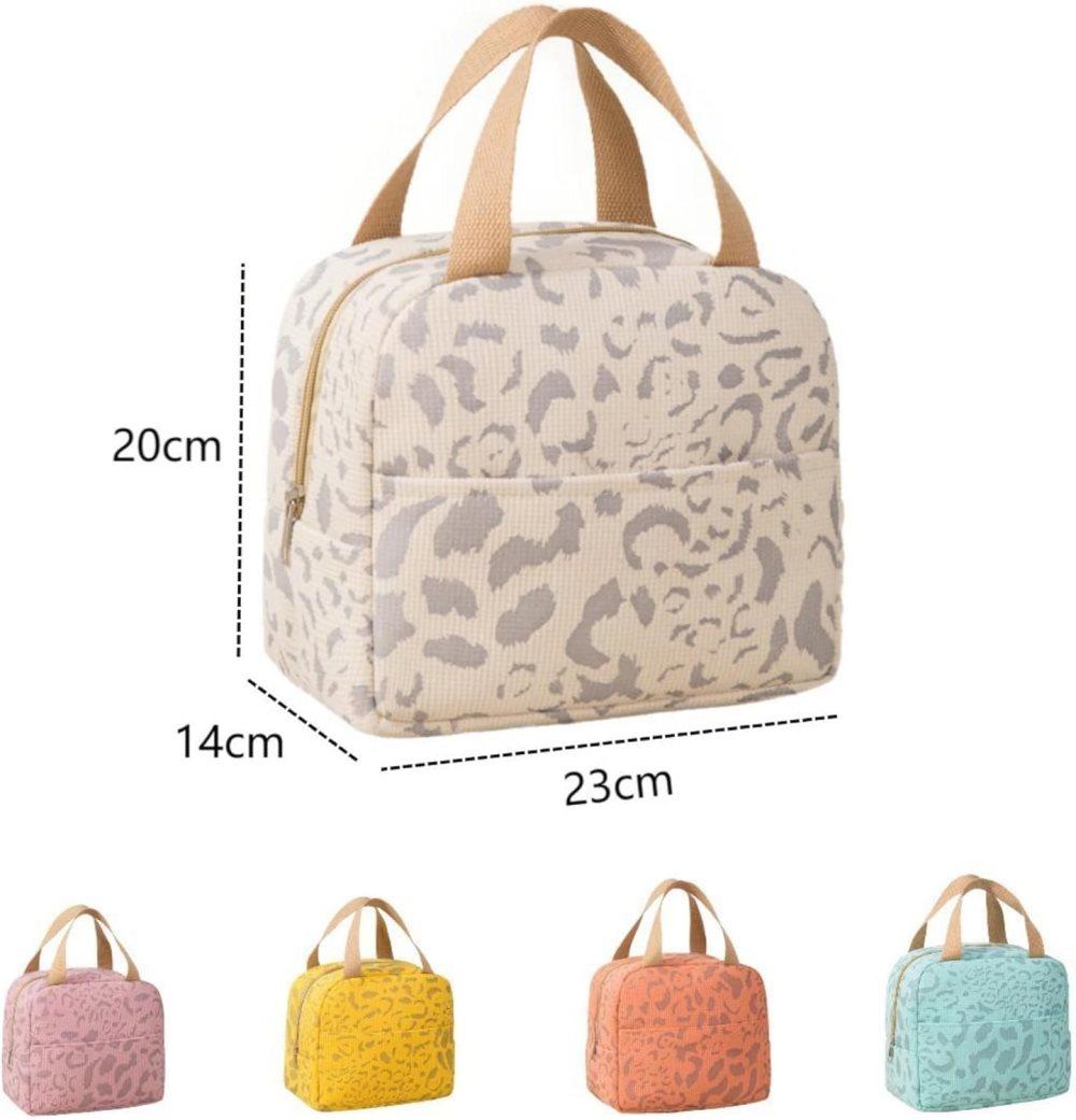 Insulated Lunch Bag Orange, Portable Small Cooler Bag for Food, Reusable for Office Gym Beach Travel, with Handle - Image 5