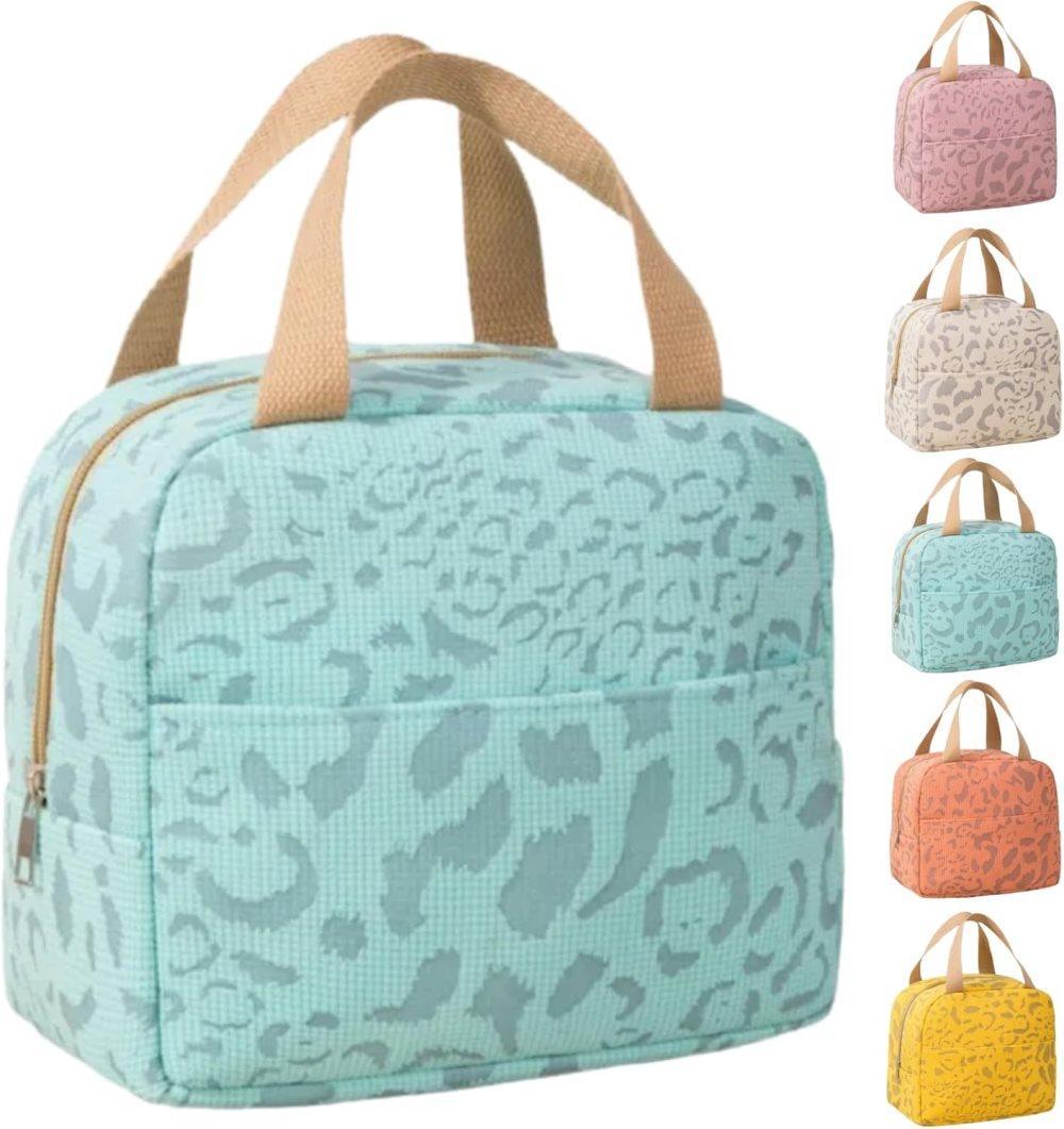 Insulated Lunch Bag Blue, Portable Small Cooler Bag for Food, Reusable for Office Gym Beach Travel - Image 1