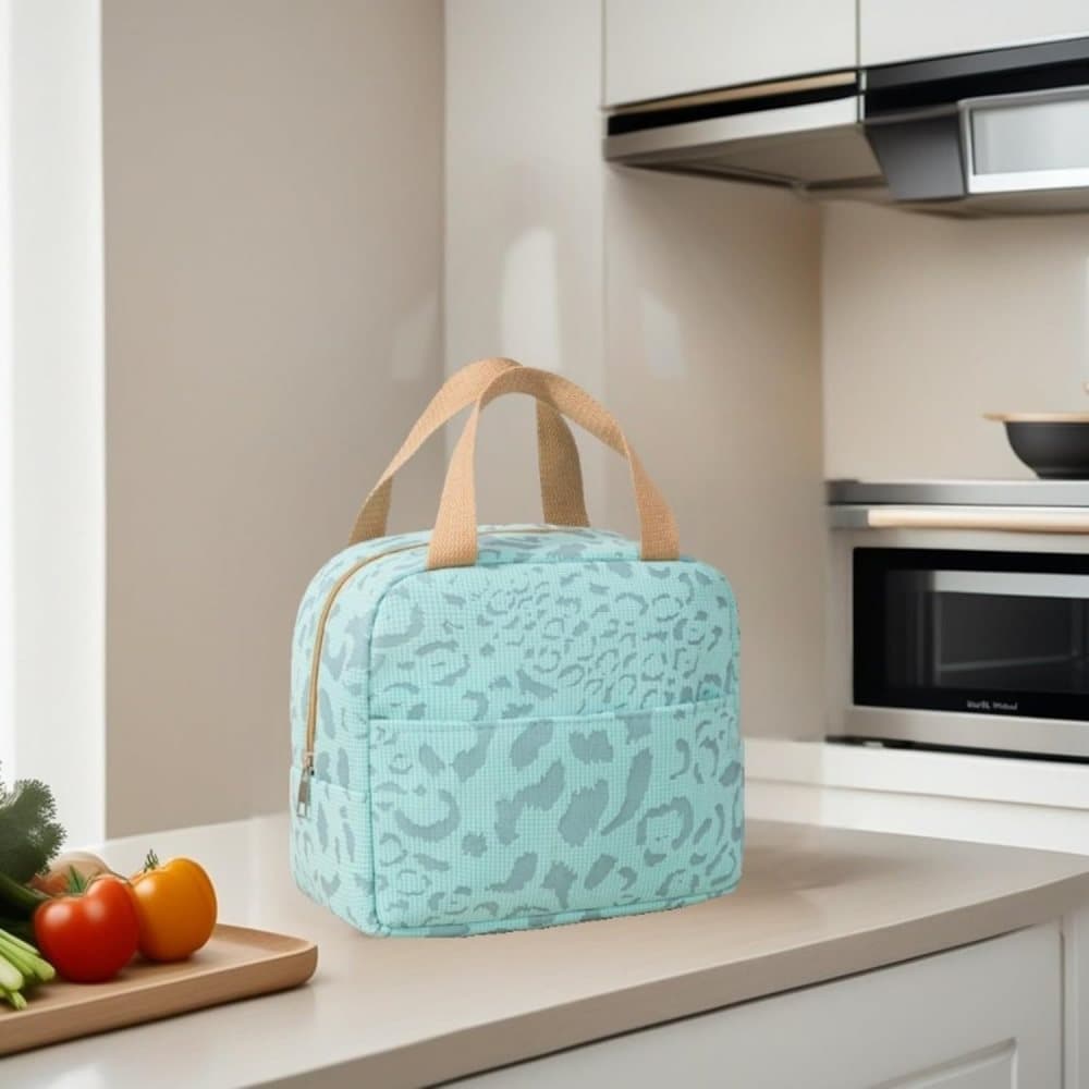 Insulated Lunch Bag Blue, Portable Small Cooler Bag for Food, Reusable for Office Gym Beach Travel - Image 2