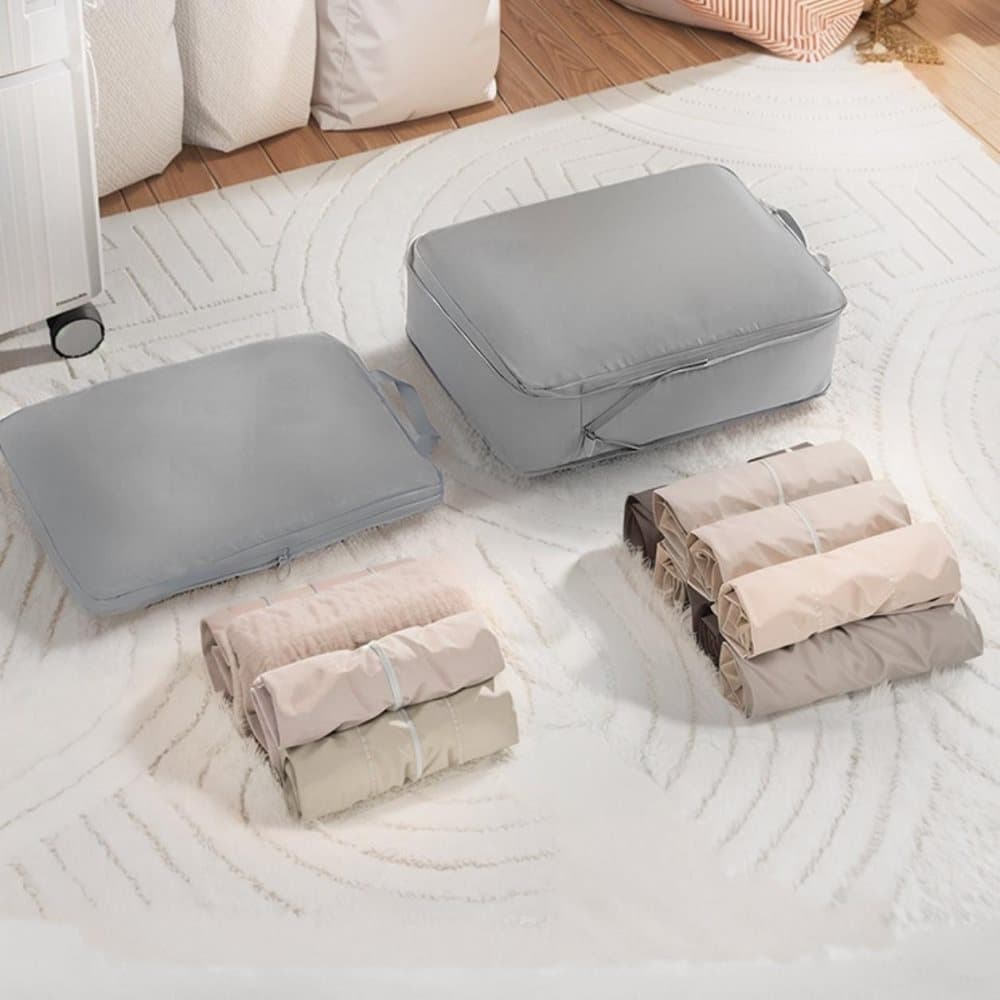 6-Piece Waterproof Travel Storage Bags Organizer, Blue, Compatible with Suitcase - Image 5