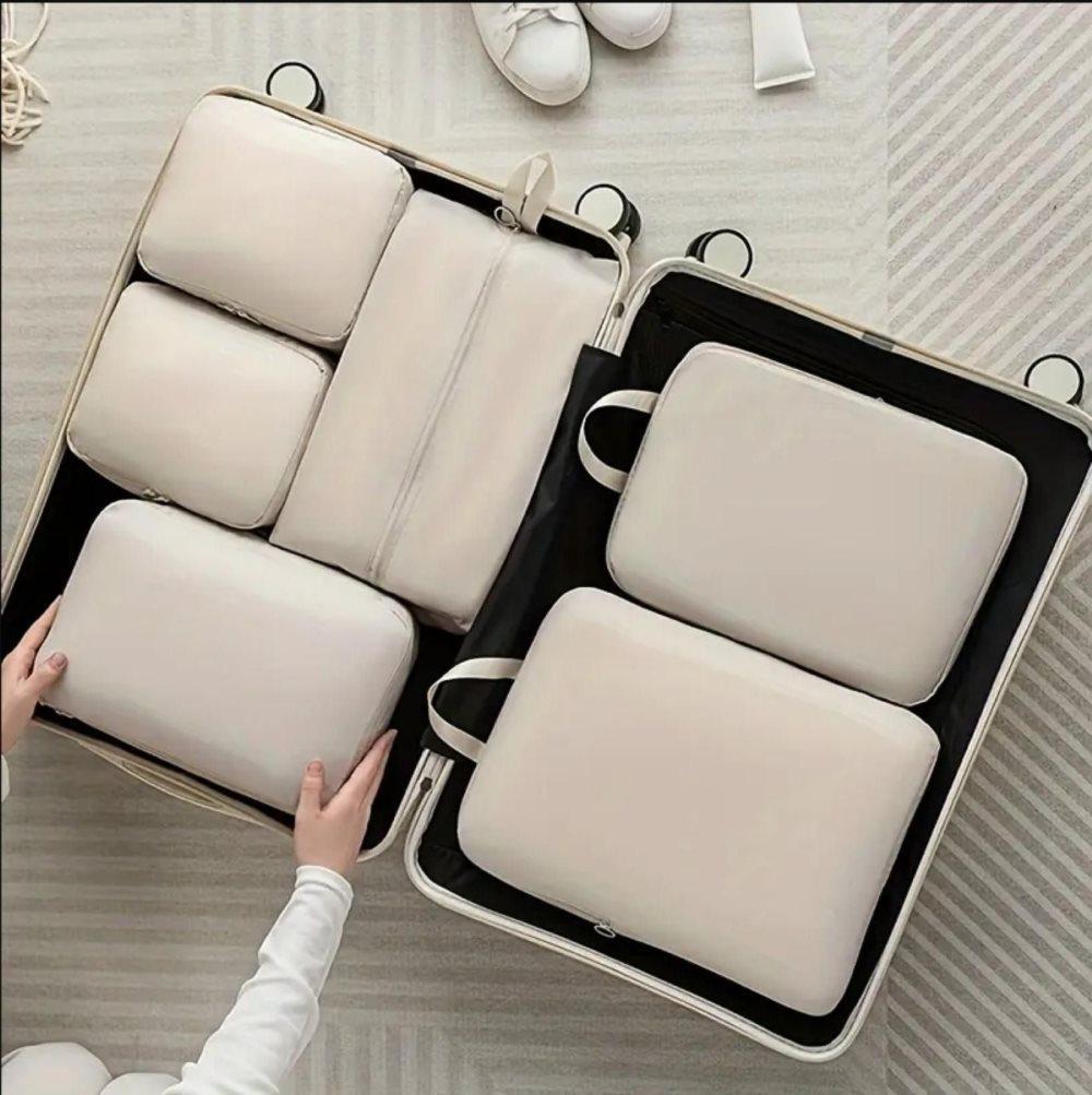 6-Piece Waterproof Travel Storage Bags Organizer, Blue, Compatible with Suitcase - Image 8