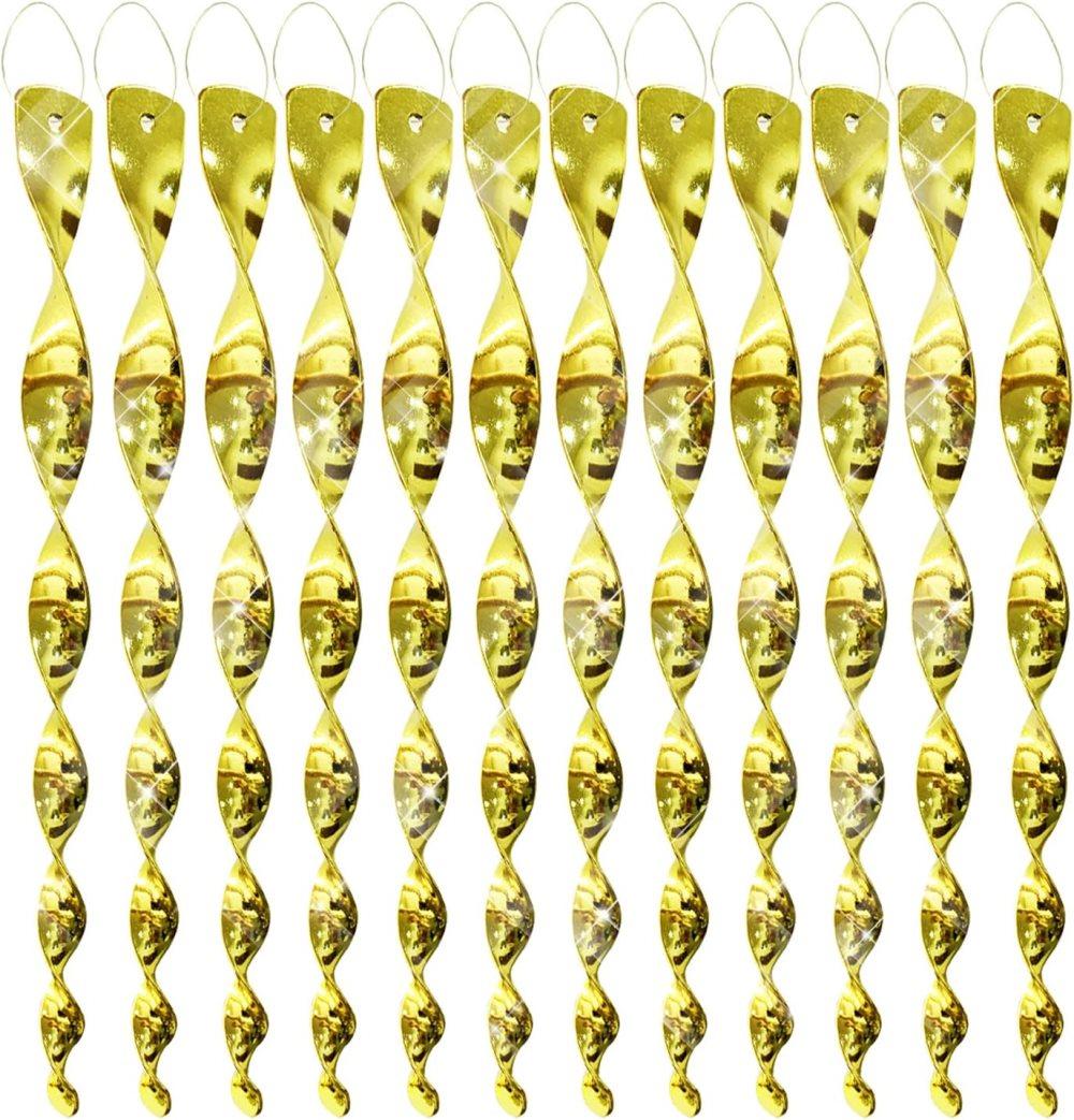 30-Pack Bird Repellent Spiral Scarecrow, 30 cm, UV Resistant for Garden and Terrace in Gold - Image 1