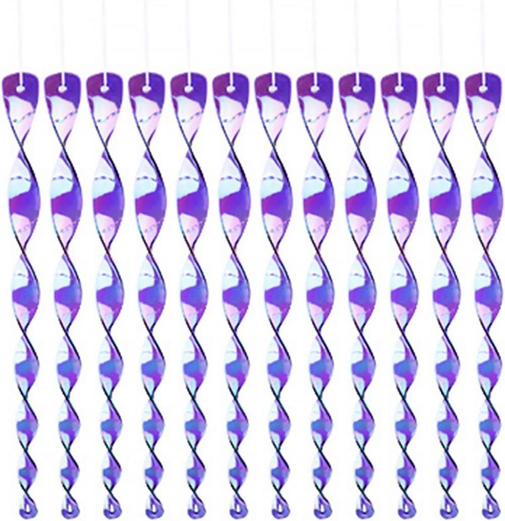 30-Pack Bird Repellent Spiral Reflective Scarecrow, 30 cm, UV Resistant for Garden and Terrace, Purple - Image 1