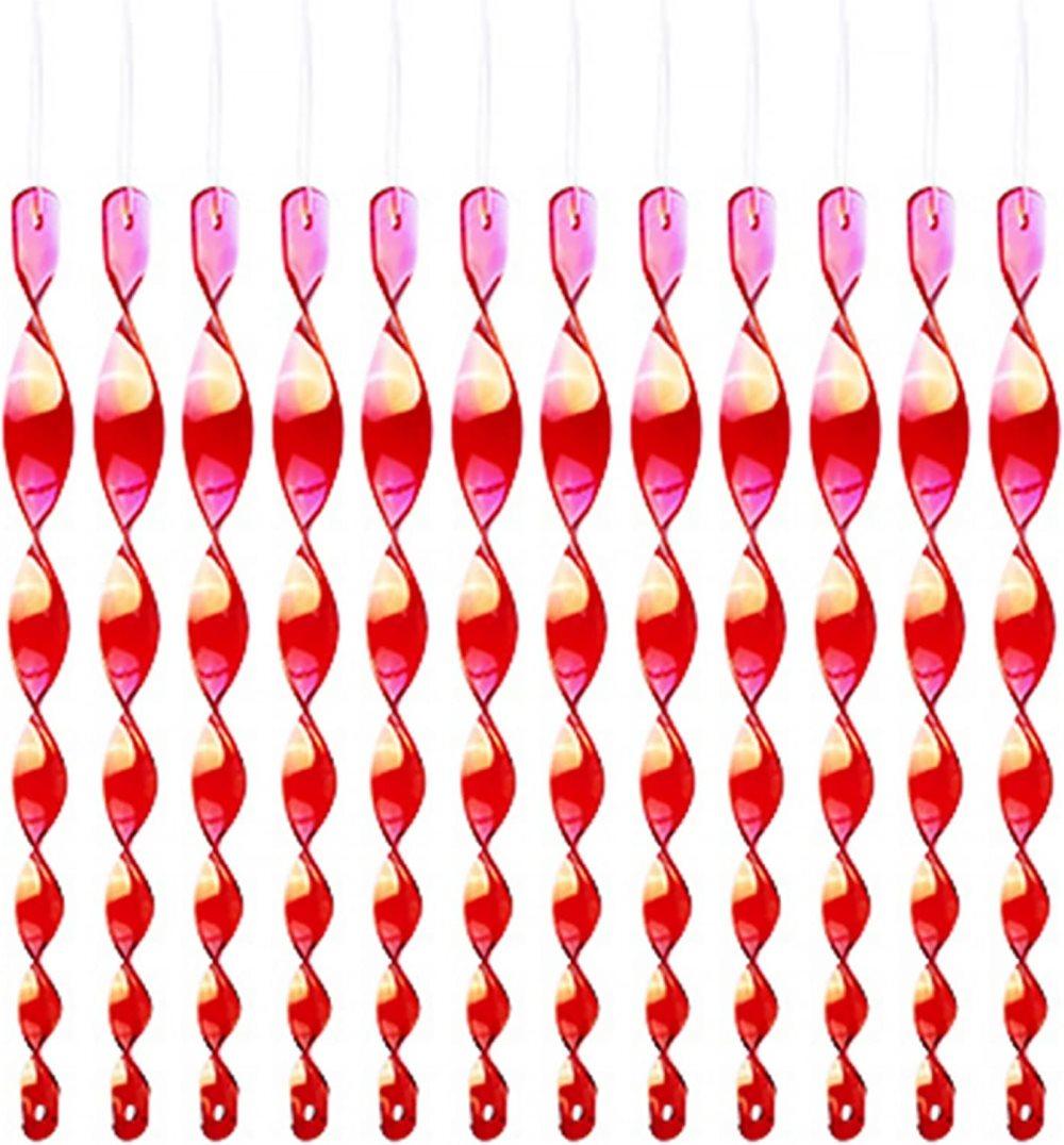 30-Pack Spiral Reflective Scarecrow Bird Repellent, 30 cm, UV Resistant for Garden and Terrace, Red - Image 1