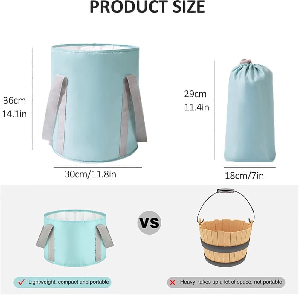Foldable Foot Bath Tub 30x36cm, Blue, Portable for Home Travel Camping Spa Care, with Non-Slip Design - Image 7