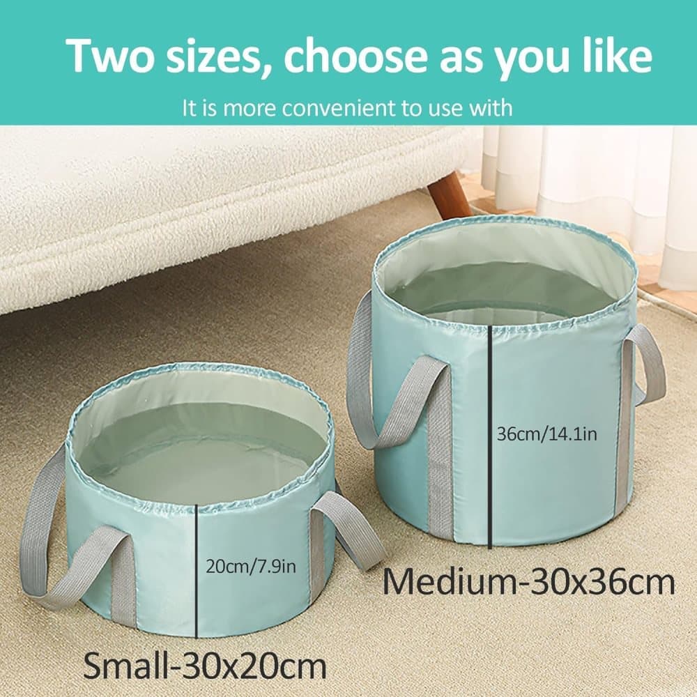 Portable Foldable Foot Bath Tub for Home Travel and Camping Spa Care, Dark Blue, 12.6 x 9.8 x 5.5 inches - Image 6
