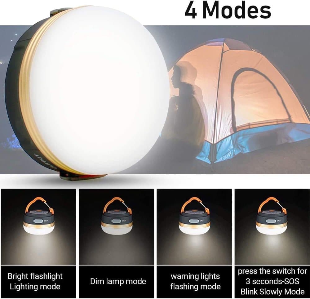 300LM LED Camping Lamp with 4 Modes, Waterproof - Image 2