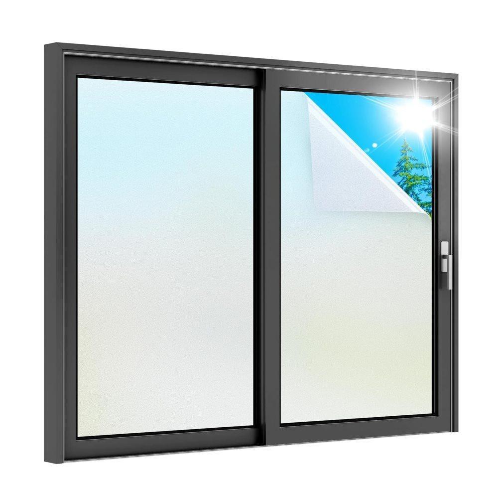 Frosted window film for privacy, self-adhesive UV protection film, transparent, for bathrooms and offices, 45cmx5m - Image 1