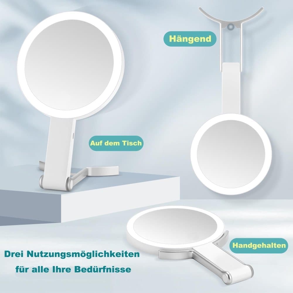 10X/1X LED Makeup Mirror with Adjustable Lighting, Double-Sided Magnifying Mirror for Skin Care, Compatible with All Brands - Image 4