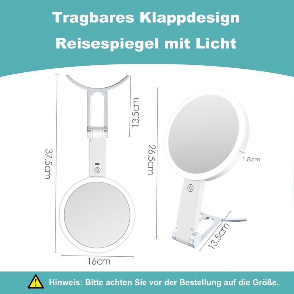 LED Makeup Mirror Double-Sided with Adjustable Light, 1x Magnifying Mirror for Skin Care, Compatible with All Brands, 20X/1X - Image 6