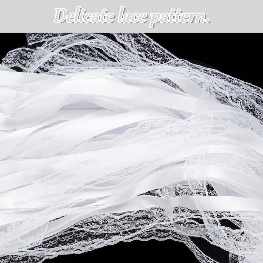 30 Pack Satin & Lace Ribbon Wands with Bells for Wedding Party Decor, 30cm - Image 3