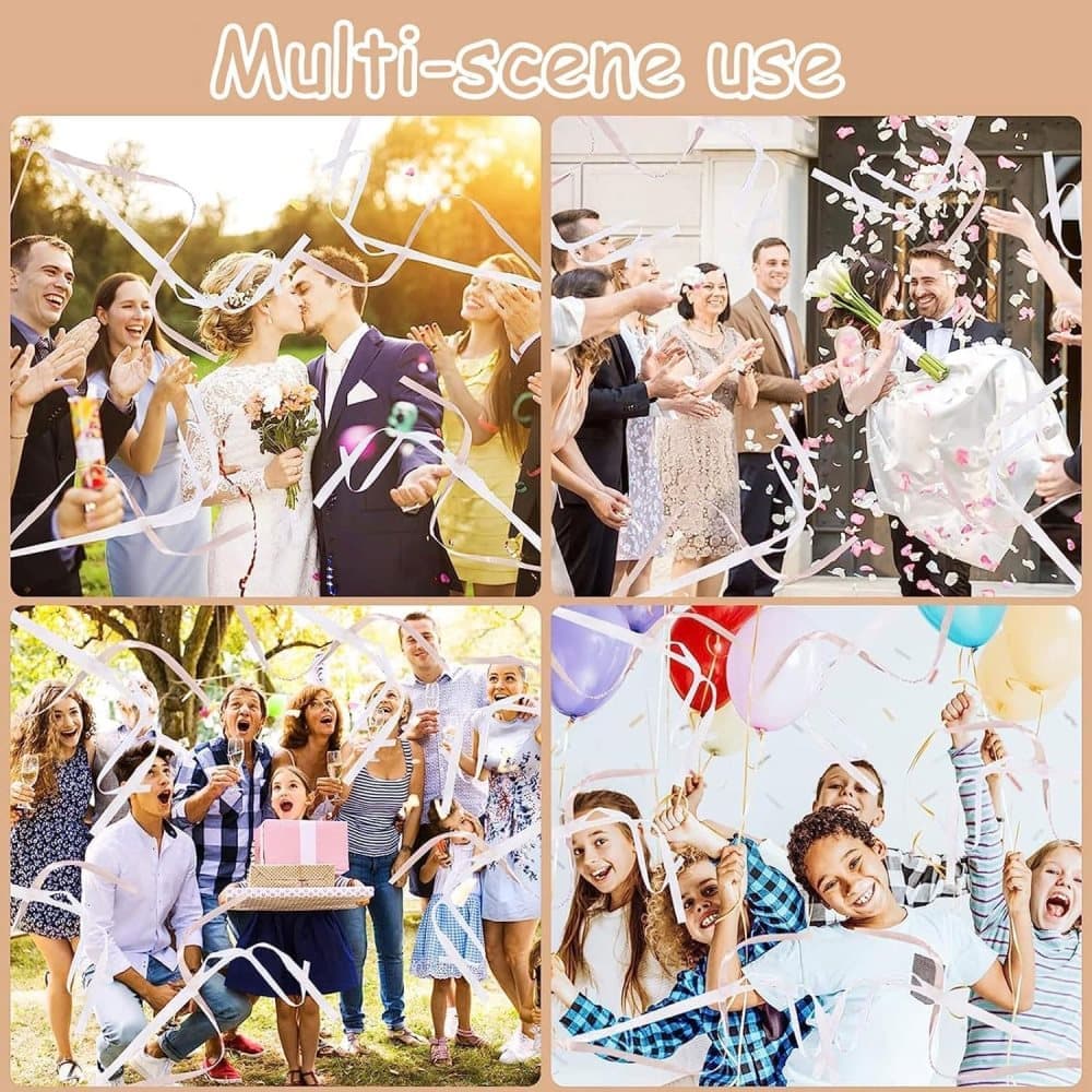 30 Pack Wedding & Party Decor Satin & Lace Ribbon Wands with Bells, 30cm Light Orange - Image 6