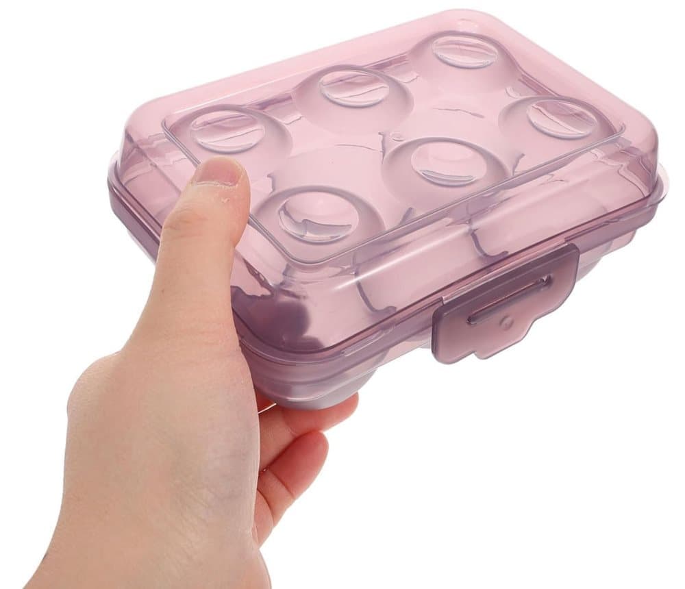 6-Compartment Egg Storage, White Portable Transparent PP Egg Holder for Refrigerator Picnics Hiking, 6 eggs - Image 3