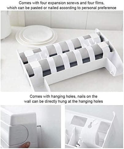 Foil Cutter with Wall Holder for Plastic and Aluminum Foil, 39x10x24cm, Gray - Image 5