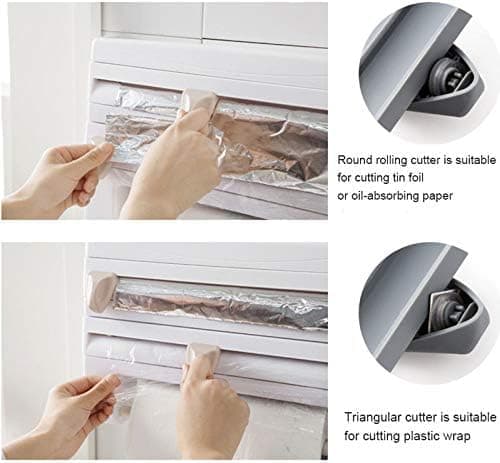 Foil Cutter with Wall Holder for Plastic and Aluminum Foil, 39x10x24cm, Gray - Image 6