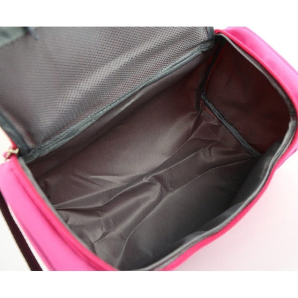 Waterproof makeup bag with 3 compartments and handle, hanging toiletry bag for men and women, red - Image 2