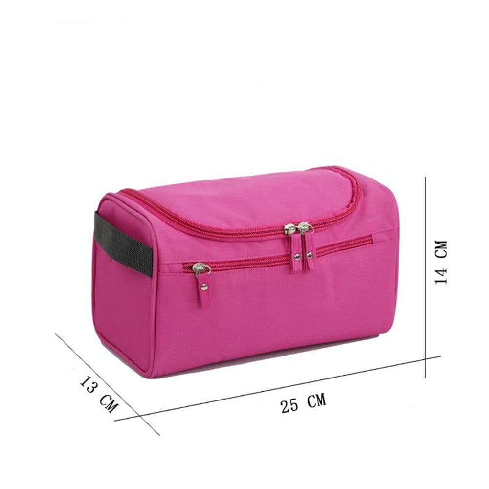 Waterproof makeup bag with 3 compartments and handle, hanging toiletry bag for men and women, Black - Image 4