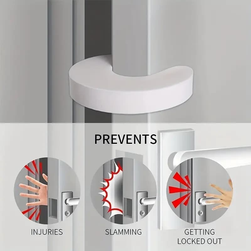 6-Pack Kids Door Stops, High Density EVA Pinch Protection Door Clips for Child Safety, Compatible with Most Doors - Image 5