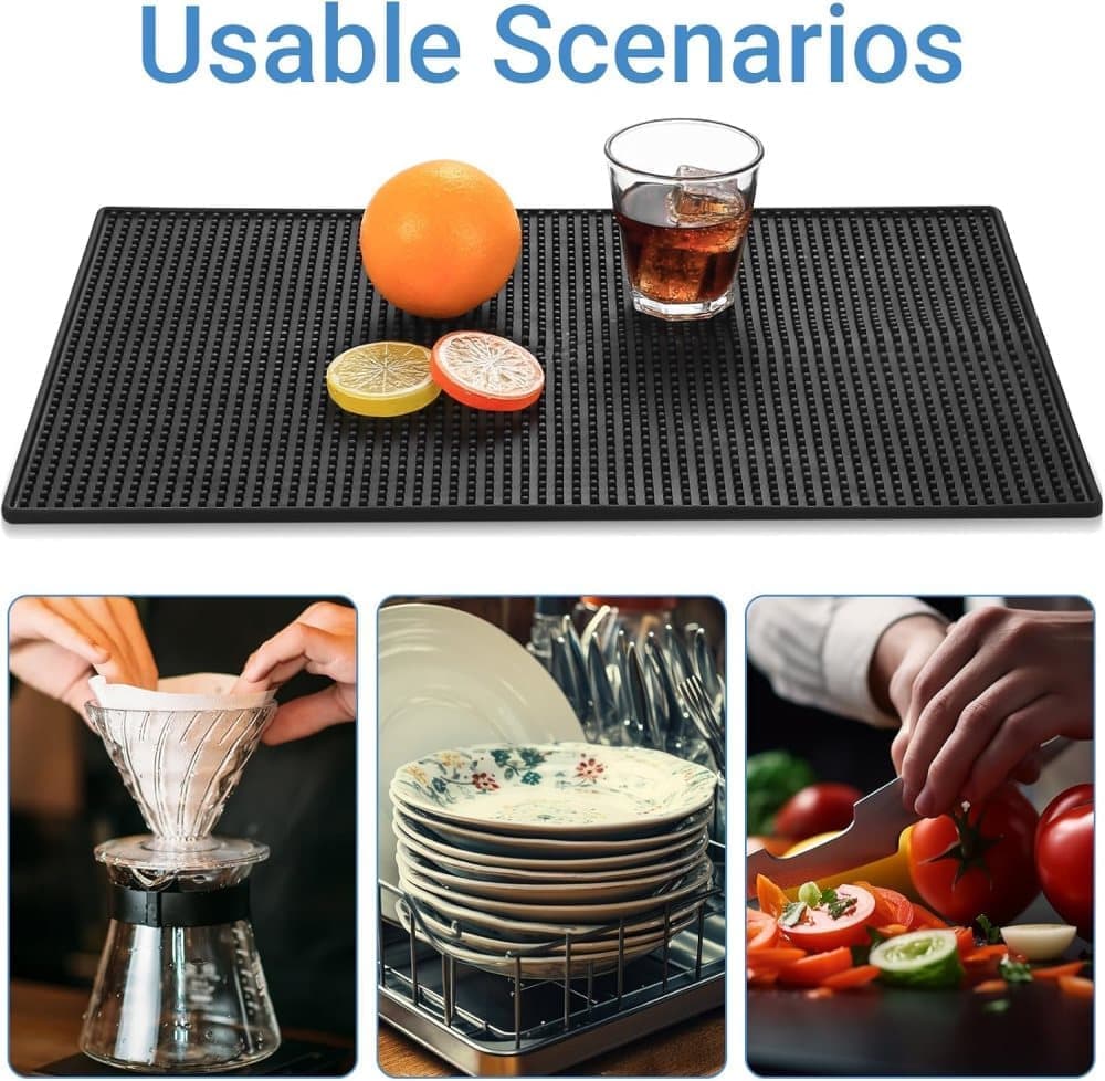 Non-Slip Dish Drying Mat 45x30cm, Bar Mat Dish Rack - Image 4